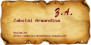 Zabolai Armandina névjegykártya